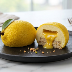 Trompe-l’œil Citron DADA, entier et en coupe